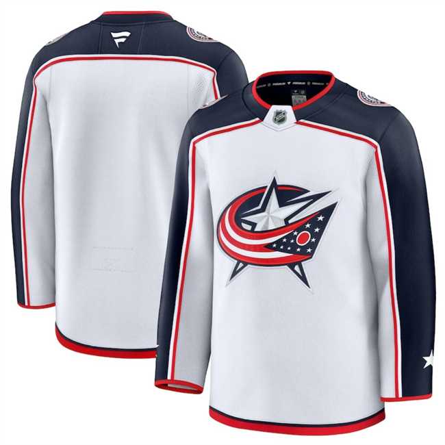 Men%27s Columbus Blue Jackets Blank White 2024-25 Away Stitched Hockey Jersey Dzhi